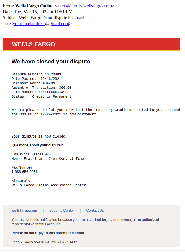 wells fargo dispute phone number