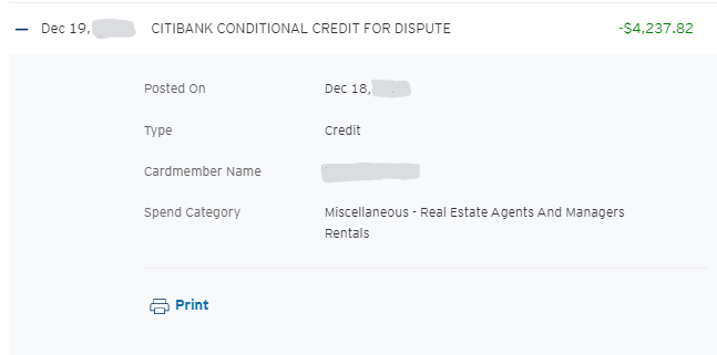 citi chargeback